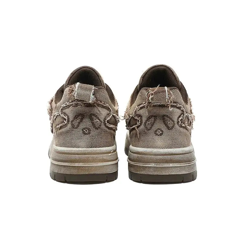 Men's Personalized Denim Retro Fashion Skateboarding Shoes Versatile Men's Sports Shoes Couple Outdoor Sports and Casual Shoes Y2Bags